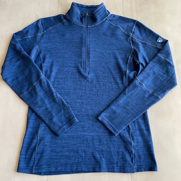Kuhl Men's Alloy 1/4 Zip Long Sleeve Knit Pullover, Blue - Size Medium - Picture 3 of 13